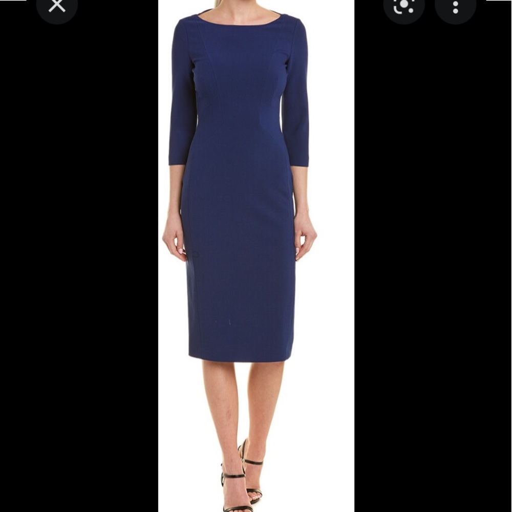 Michael Kors Collection eggplant stretch crepe wool sheath dress made in italy
